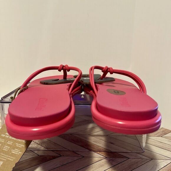 OluKai Aka Flip Flop Sandals Pink Plumeria Women’s 8 Beach Comfort Strappy Pool - Picture 7 of 7